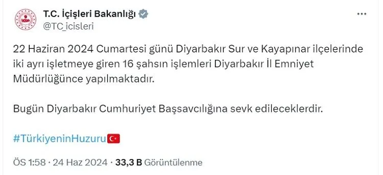 Diyarbakır’daki Baskında 16 Gözaltı | Siirt Olay Haber Diyarbakır’daki Baskında 16 Gözaltı | Siirt Olay Haber