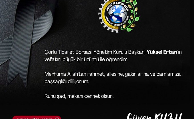 Siirt Ticaret Odasından Taziye Mesajı | Siirt Olay Haber Bu görselin Alt özniteliği boş. Dosya adı: image-162.png