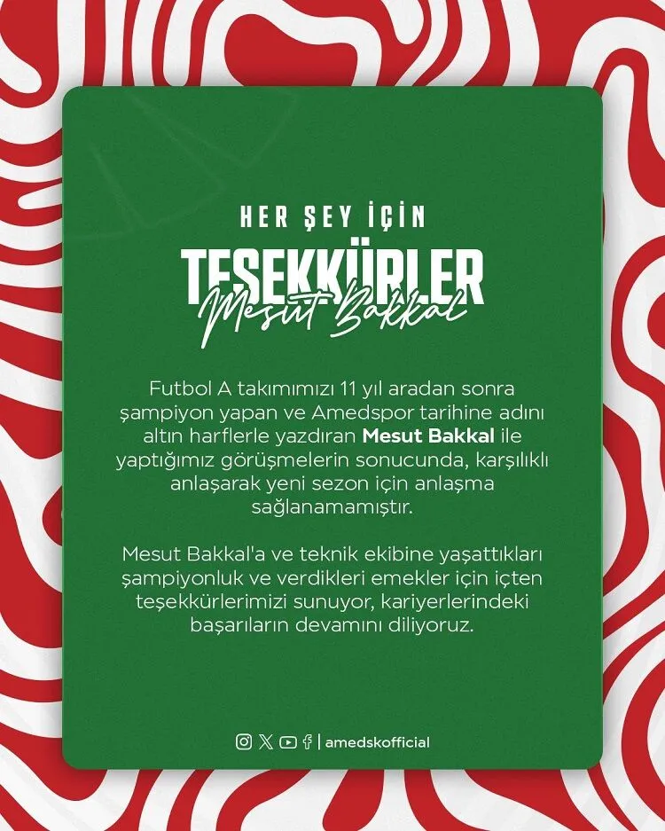 Amedspor’dan Mesut Bakkal Açıklaması Geldi! | Siirt Olay Haber Amedspor’dan Mesut Bakkal Açıklaması Geldi! | Siirt Olay Haber