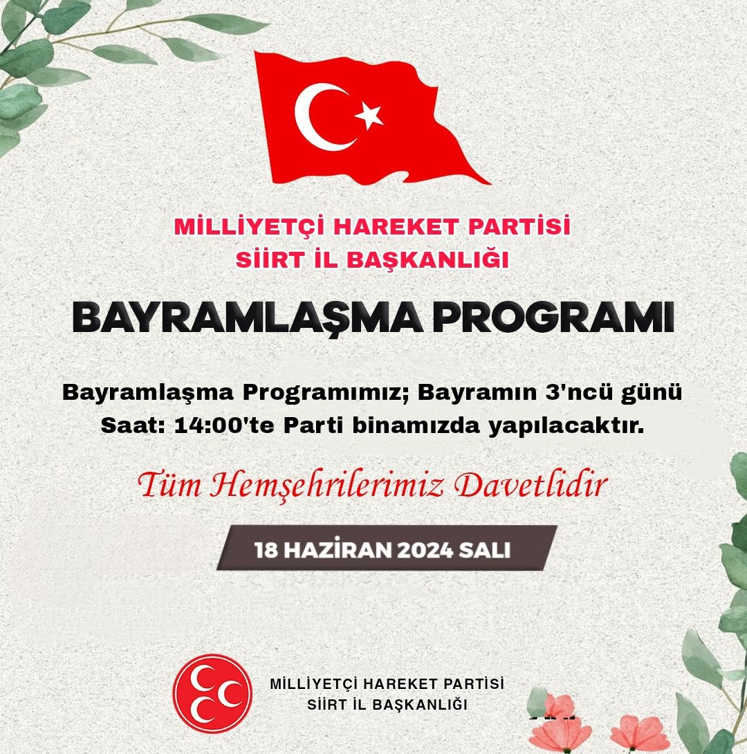 MHP Siirt’te Bayramlaşma Etkinliği Düzenliyor