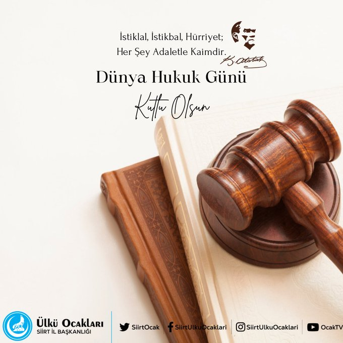 Siirt Ülkü Ocaklarından Dünya Hukuk Günü Mesajı | Siirt Olay Haber Siirt Ülkü Ocaklarından Dünya Hukuk Günü Mesajı | Siirt Olay Haber