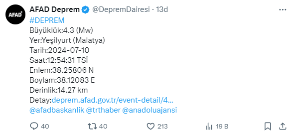 Malatya'da 4.3 Büyüklüğünde Deprem! | Siirt Olay Haber Malatya'da 4.3 Büyüklüğünde Deprem! | Siirt Olay Haber
