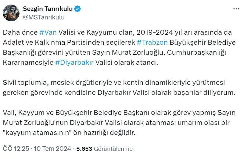 Diyarbakır Valisinden Kayyum Uyarısı | Siirt Olay Haber Diyarbakır Valisinden Kayyum Uyarısı | Siirt Olay Haber