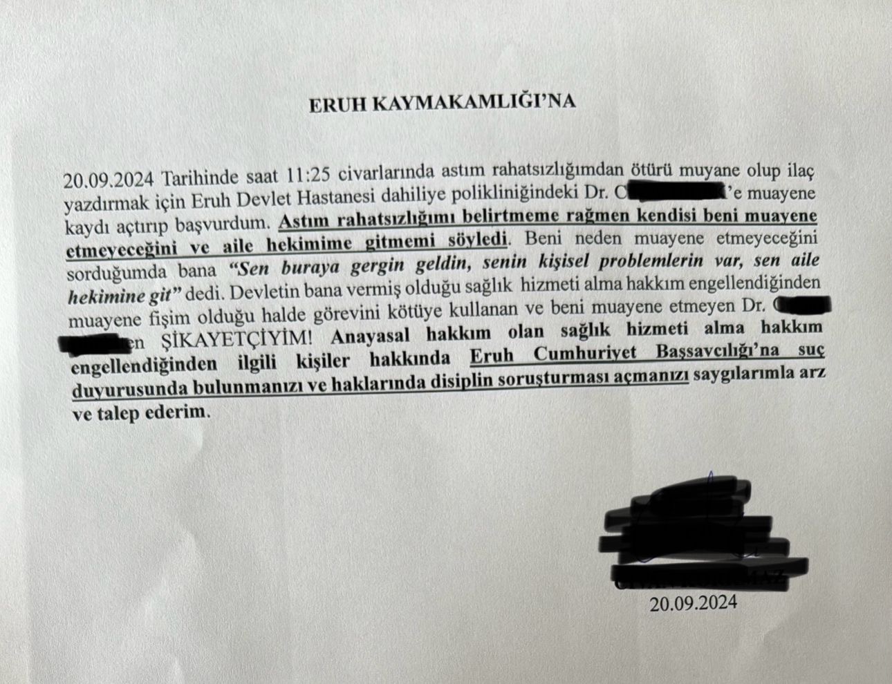 ERUH DEVLET HASTANESİNDE MUAYENE KRİZİ DEVAM EDİYOR!