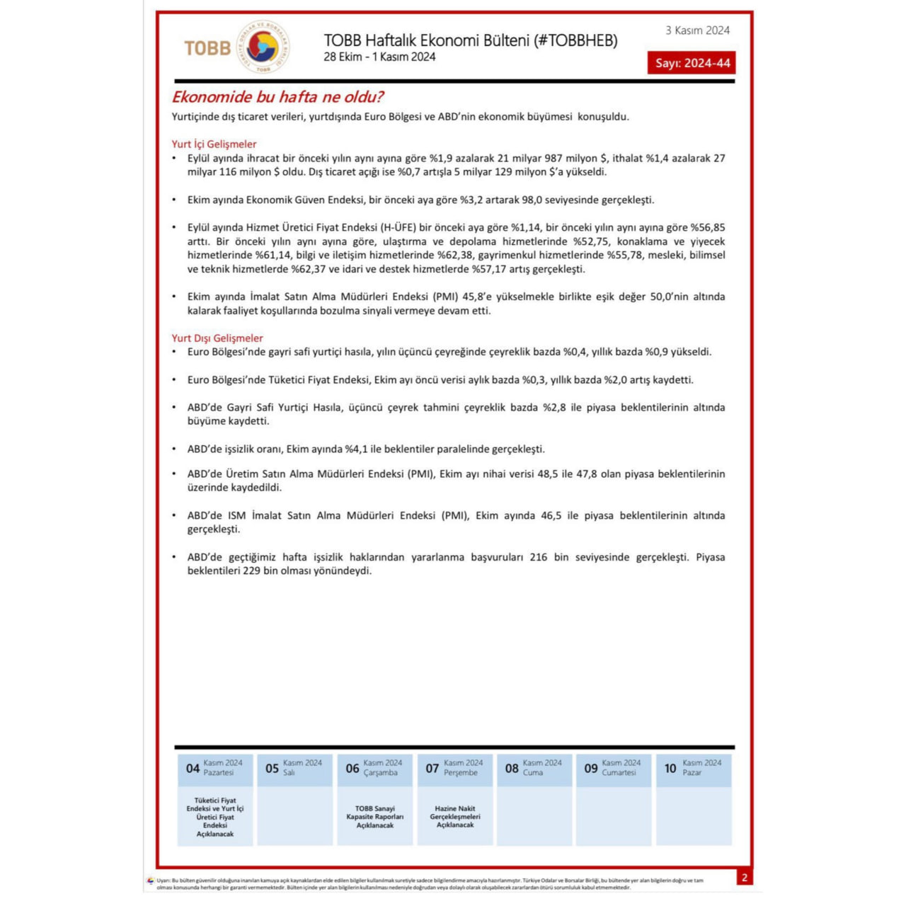 Siirt TSO’ dan TOBB’un Haftalık Ekonomi Bülteni | Siirt Olay Haber Siirt TSO’ dan TOBB’un Haftalık Ekonomi Bülteni | Siirt Olay Haber