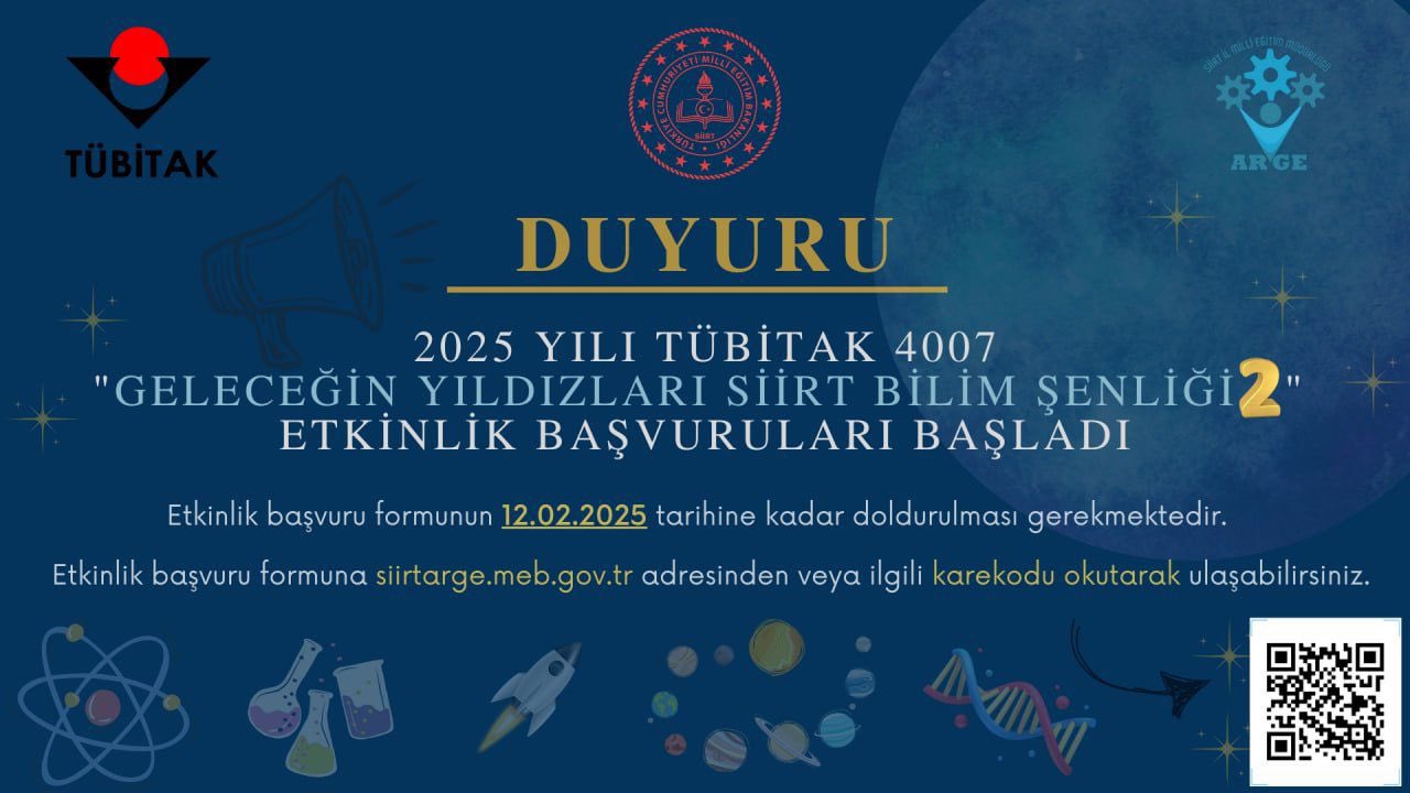 Geleceğin Yıldızları Siirt Bilim Şenliği 2 Başvuruları Başladı