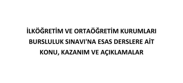 Siirt MEM: Bursluluk Sınavının Kapsamını Belirlendi