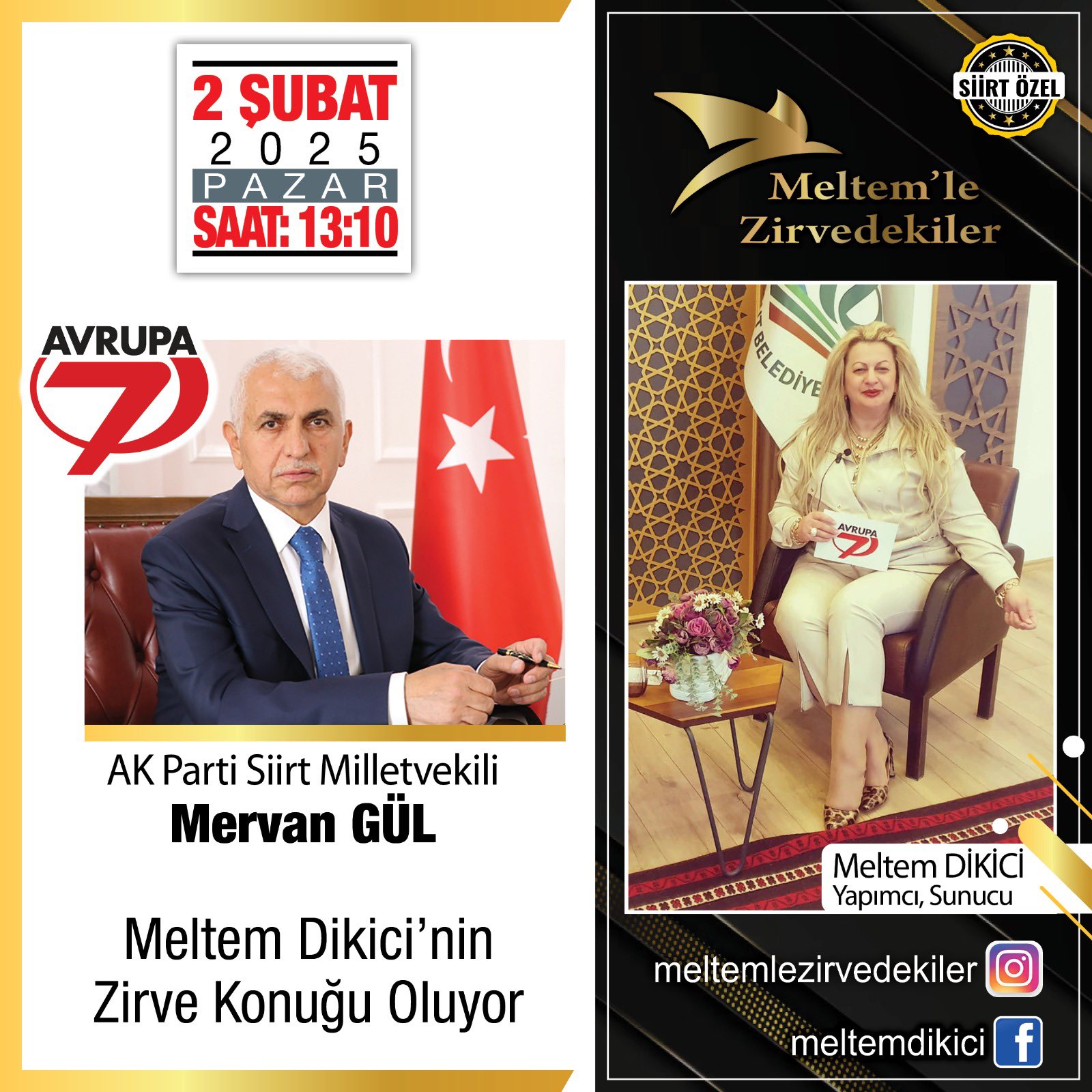 Mervan Gül Siirt’teki Hizmetleri Kanal 7 Avrupa’da Anlatacak